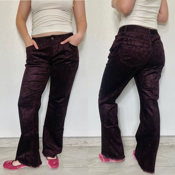 Elie Tahari Pants - Elie Tahari | Plum Maroon Straight Leg Corduroy Pants